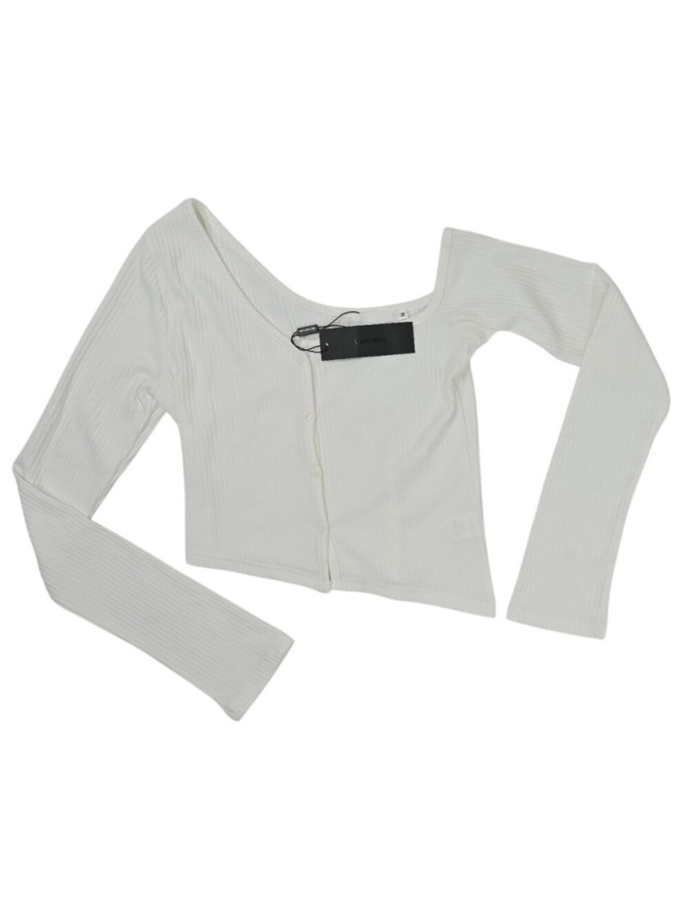 Threetimes One Shoulder Button Tee in White